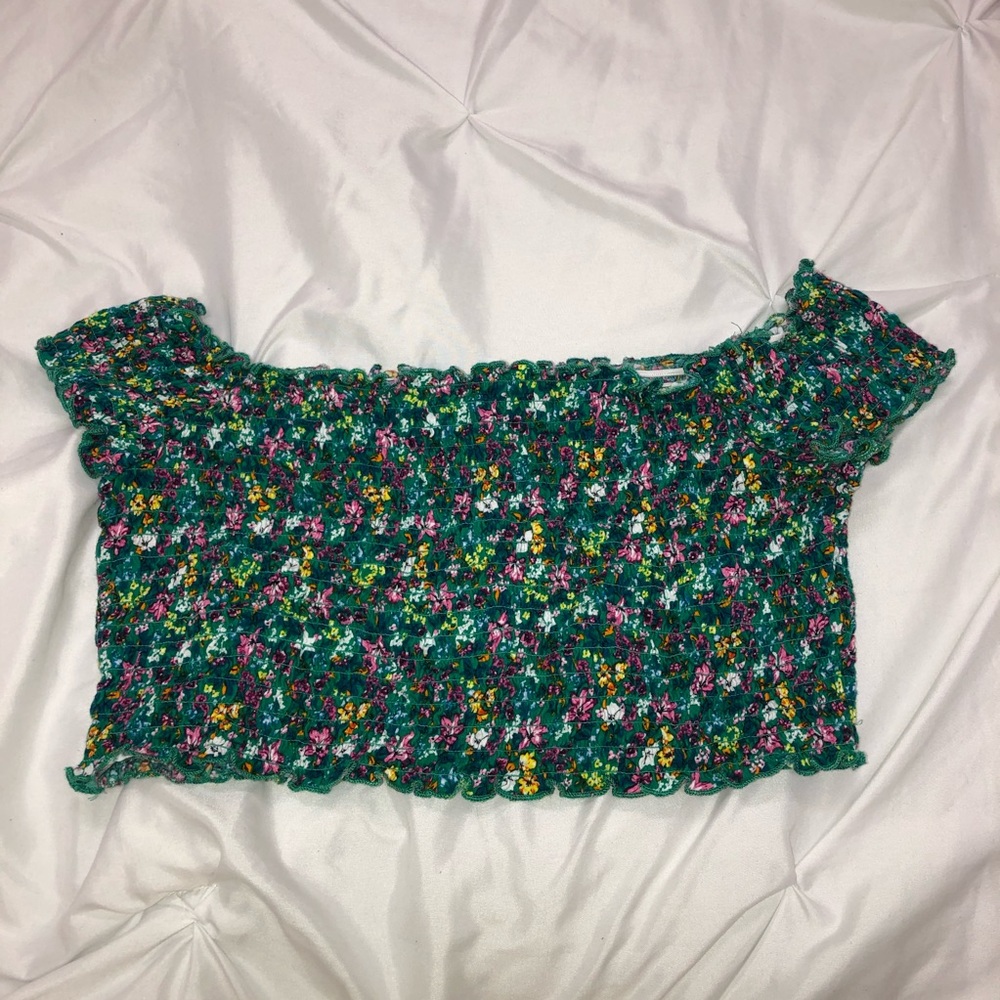 DIVIDED Floral Off-The-Shoulder Crop Top